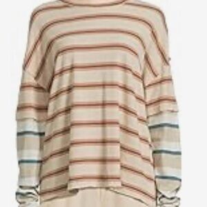 We The Free “Nina” striped oversized long sleeve shirt